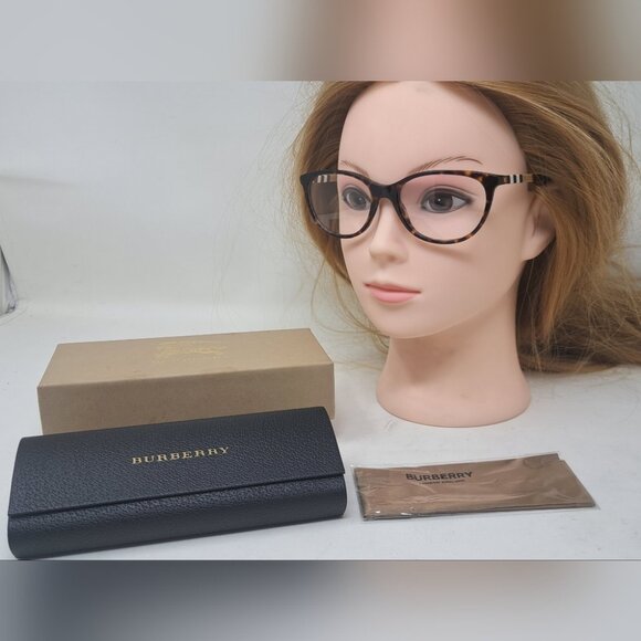 NWT Burberry Women's Frames Eye Glasses Havana Nova Check Square B2205 52-17-145